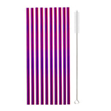 10Pcs Reusable Metal Drinking Straws in Stainless Steel Kitchen Essentials