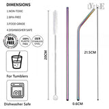 10Pcs Reusable Metal Drinking Straws in Stainless Steel Kitchen Essentials