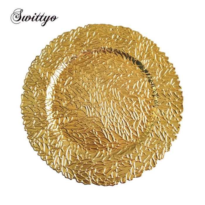 1PC Gold Christmas Plate Kitchen Essentials