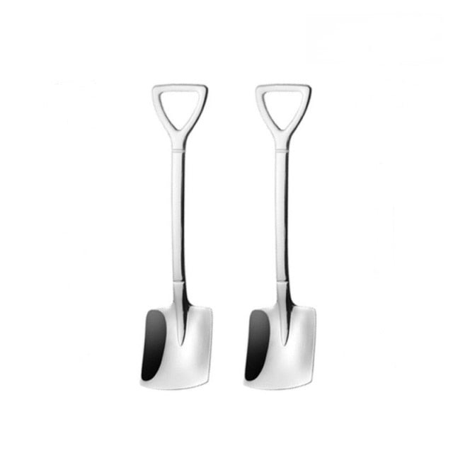 2 or 4 piece - Shovel Style Coffee Spoon Cutlery Set Kitchen Essentials