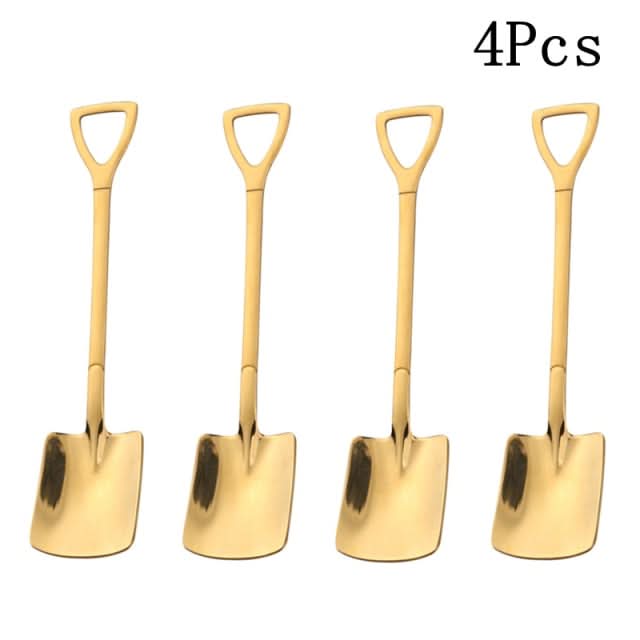 2 or 4 piece - Shovel Style Coffee Spoon Cutlery Set Kitchen Essentials