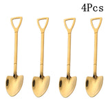 2 or 4 piece - Shovel Style Coffee Spoon Cutlery Set Kitchen Essentials