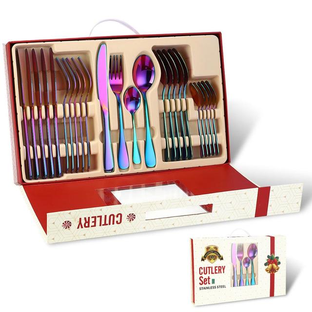 24Pcs Christmas Gifts Cutlery Set in Stainless Steel Kitchen Essentials