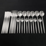 24Pcs Home Dinnerware Set in Stainless Steel Kitchen Essentials