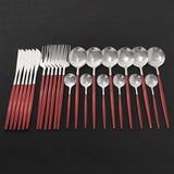 24Pcs Home Dinnerware Set in Stainless Steel Kitchen Essentials