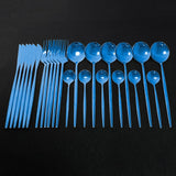 24Pcs Home Dinnerware Set in Stainless Steel Kitchen Essentials