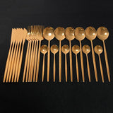 24Pcs Home Dinnerware Set in Stainless Steel Kitchen Essentials