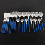 24Pcs Home Dinnerware Set in Stainless Steel Kitchen Essentials