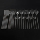 24Pcs Home Dinnerware Set in Stainless Steel Kitchen Essentials