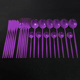 24Pcs Home Dinnerware Set in Stainless Steel Kitchen Essentials