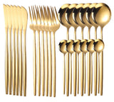 24pcs Gold or Stainless Steel, Boxed Dinnerware Set eprolo
