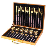 24pcs Gold or Stainless Steel, Boxed Dinnerware Set eprolo