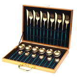 24pcs Gold or Stainless Steel, Boxed Dinnerware Set eprolo