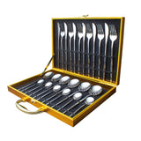 24pcs Gold or Stainless Steel, Boxed Dinnerware Set eprolo