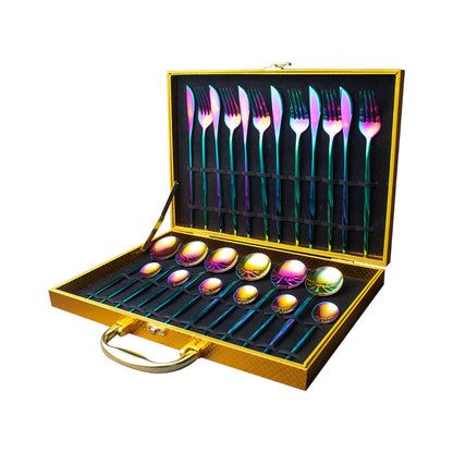 24pcs Gold or Stainless Steel, Boxed Dinnerware Set eprolo