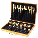 24pcs Gold or Stainless Steel, Boxed Dinnerware Set eprolo