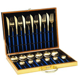 24pcs Gold or Stainless Steel, Boxed Dinnerware Set eprolo