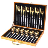 24pcs Gold or Stainless Steel, Boxed Dinnerware Set eprolo