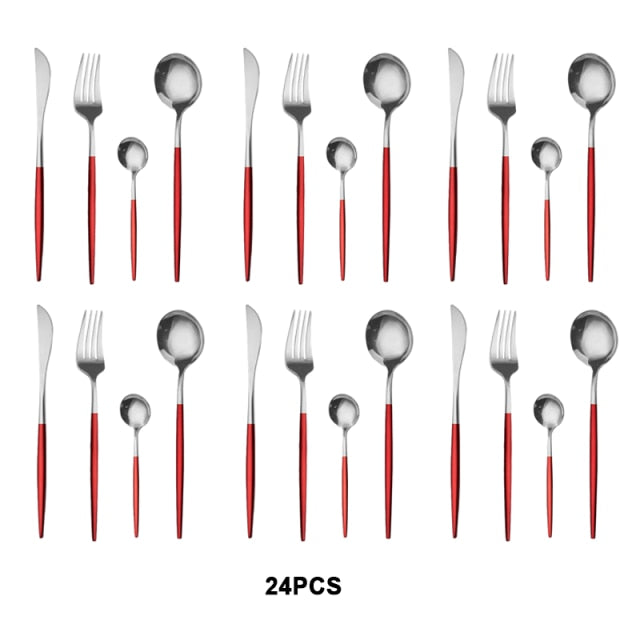 24pcs Luxury Dinnerware Set Kitchen Essentials