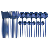24pcs Nordic Dinnerware Set in Stainless Steel Kitchen Essentials