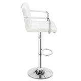 2pcs 60-80cm 6 Checks Round Cushion  Bar Stool White hello-826