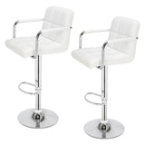 2pcs 60-80cm 6 Checks Round Cushion  Bar Stool White hello-826