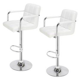 2pcs 60-80cm 6 Checks Round Cushion  Bar Stool White hello-826