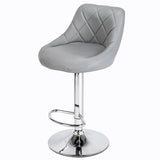 2pcs Adjustable High Type with Disk No Armrest Rhombus Backrest Design Bar Stools Gray hello-826