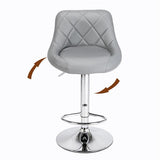2pcs Adjustable High Type with Disk No Armrest Rhombus Backrest Design Bar Stools Gray hello-826