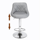 2pcs Adjustable High Type with Disk No Armrest Rhombus Backrest Design Bar Stools Gray hello-826