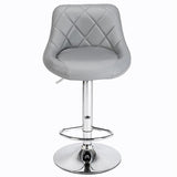 2pcs Adjustable High Type with Disk No Armrest Rhombus Backrest Design Bar Stools Gray hello-826