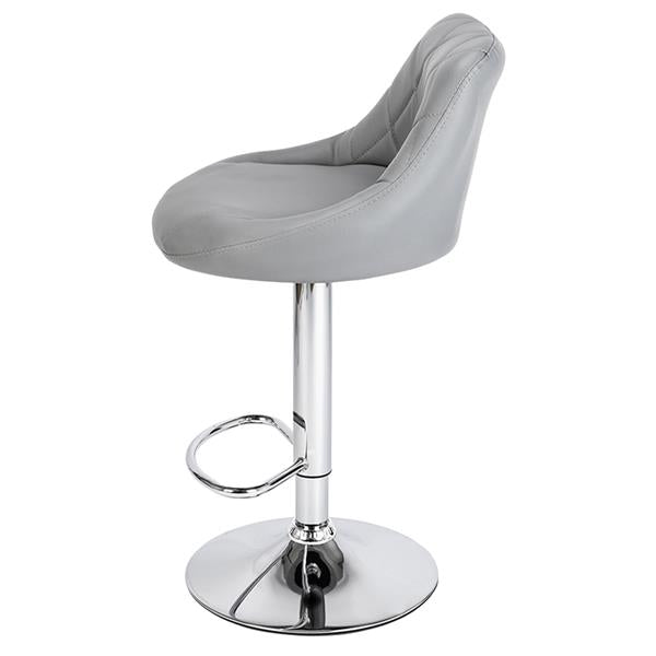 2pcs Adjustable High Type with Disk No Armrest Rhombus Backrest Design Bar Stools Gray hello-826