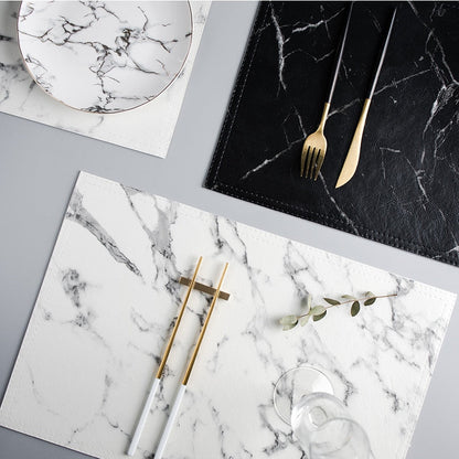 2pcs or 3pcs Marble Effect Placemat & Coaster Dinnerware Kitchen Essentials