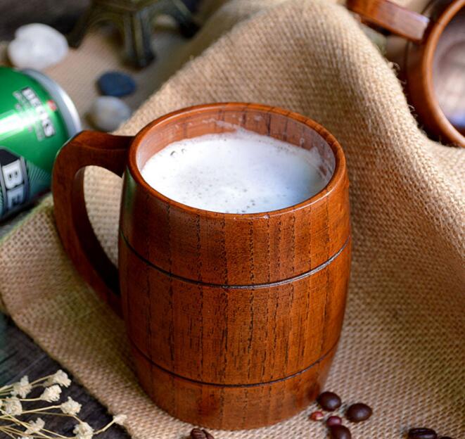 350ml Classic Style Natural Wooden Mug Kitchen Essentials