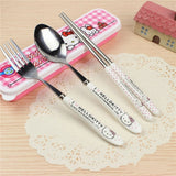 3PCS/Set Cute Cat Child's Dinnerware Utensils Kitchen Essentials