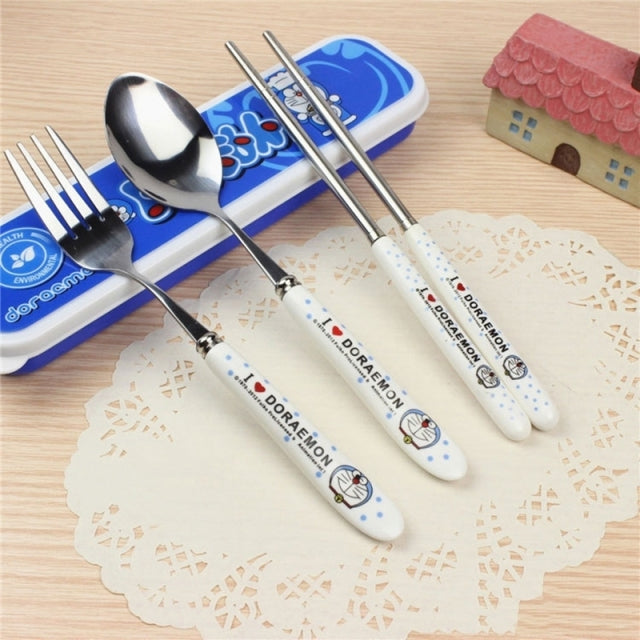 3PCS/Set Cute Cat Child's Dinnerware Utensils Kitchen Essentials