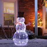 3ft Clear Acrylic with 100 String Lights Garden Snowman Decoration hello-826