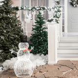 3ft Clear Acrylic with 100 String Lights Garden Snowman Decoration hello-826