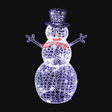 3ft Clear Acrylic with 100 String Lights Garden Snowman Decoration hello-826