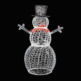 3ft Clear Acrylic with 100 String Lights Garden Snowman Decoration hello-826