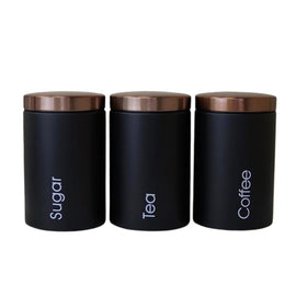 3pcs Canister Set Tea, Coffee, Sugar Storage Set Kitchen Essentials