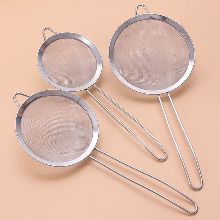 3pcs/set Stainless Steel Mesh Colander, Strainer Kitchen Essentials