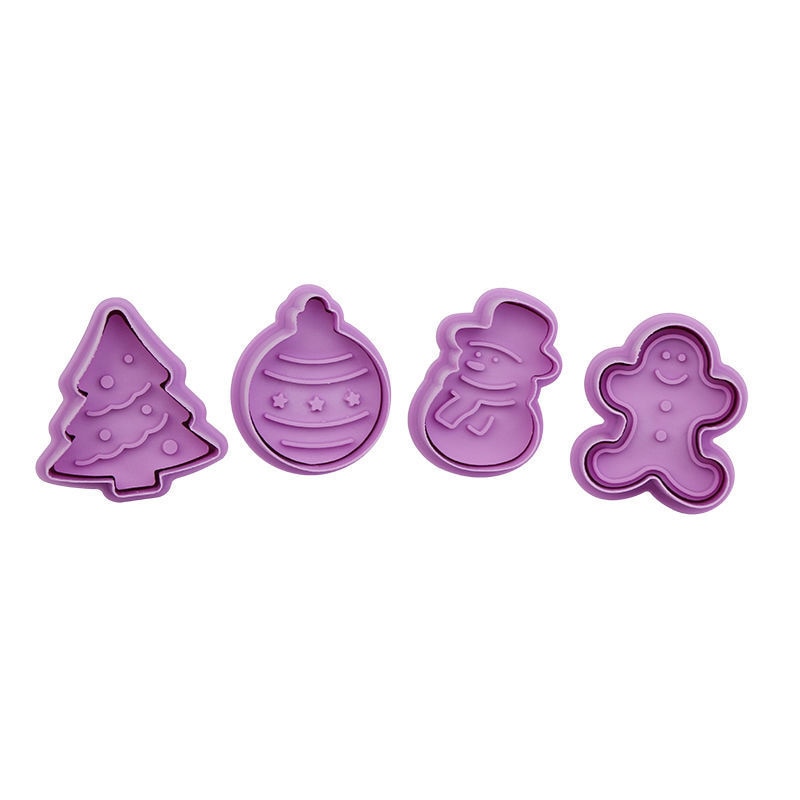 4Pcs/set Plastic Cookie Baking Moulds Kitchen Essentials