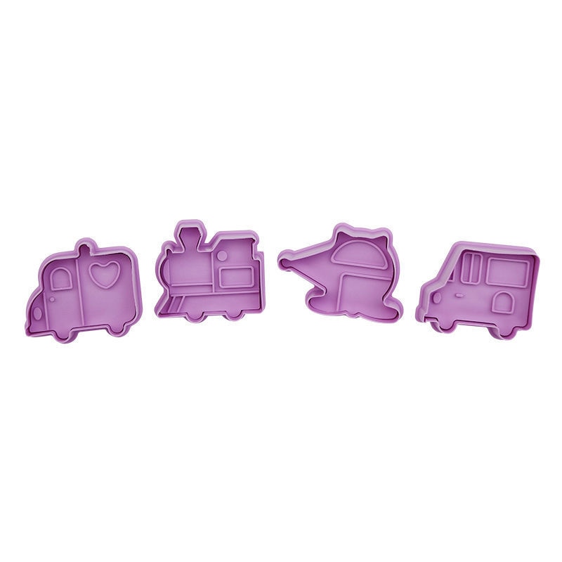 4Pcs/set Plastic Cookie Baking Moulds Kitchen Essentials