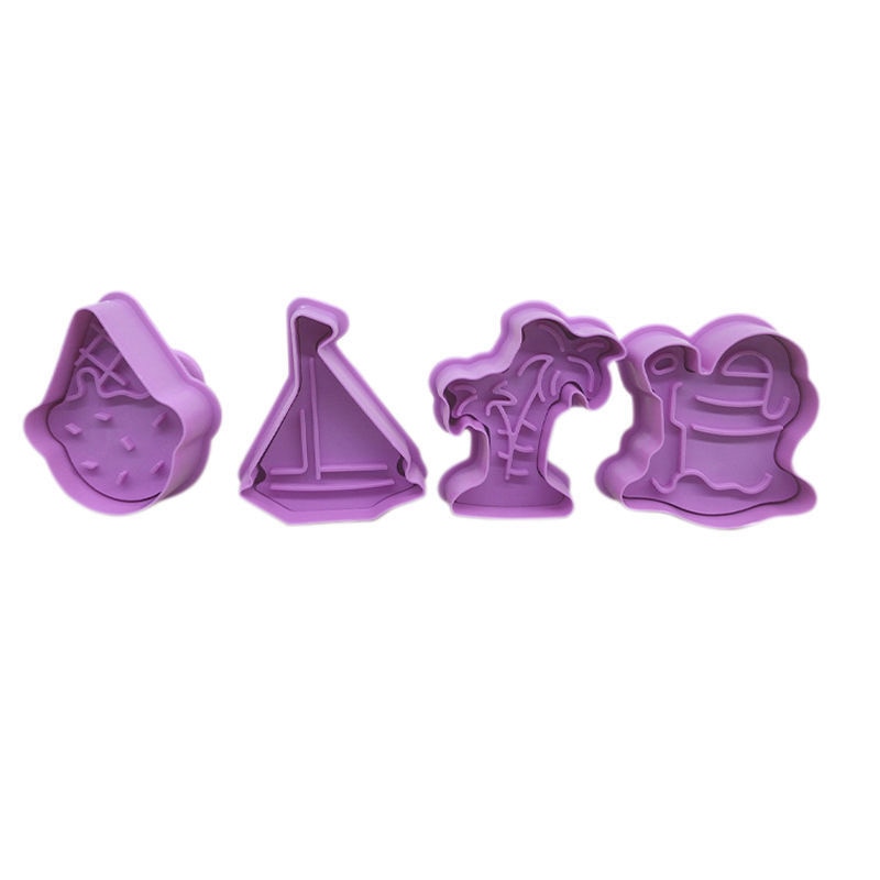 4Pcs/set Plastic Cookie Baking Moulds Kitchen Essentials