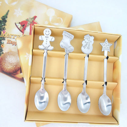 4pcs Christmas Style Teaspoon Christmas Cutlery eprolo
