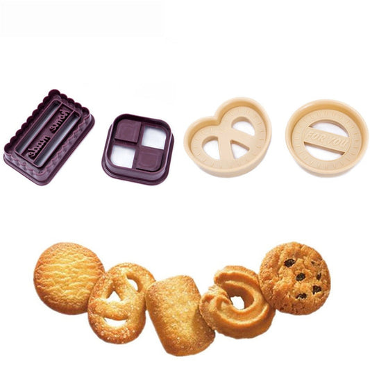 4pcs Fondant Danish Cookie Cutting & Embossing Molds for Baking Kitchen Essentials