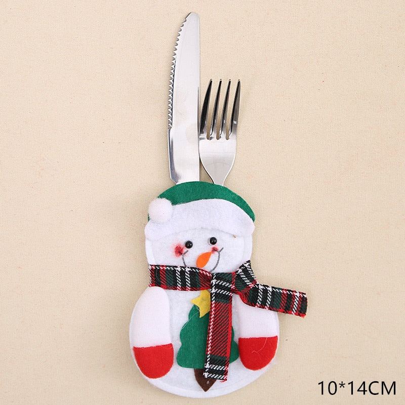4piece/set Christmas Tableware Set Santa Claus Knife and Fork Set eprolo
