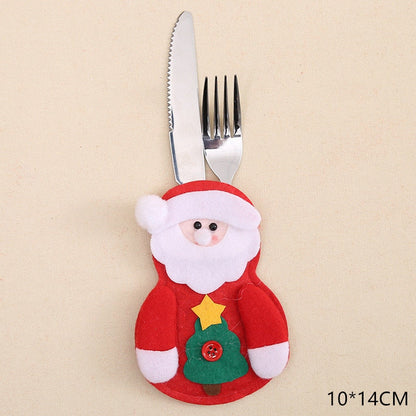 4piece/set Christmas Tableware Set Santa Claus Knife and Fork Set eprolo