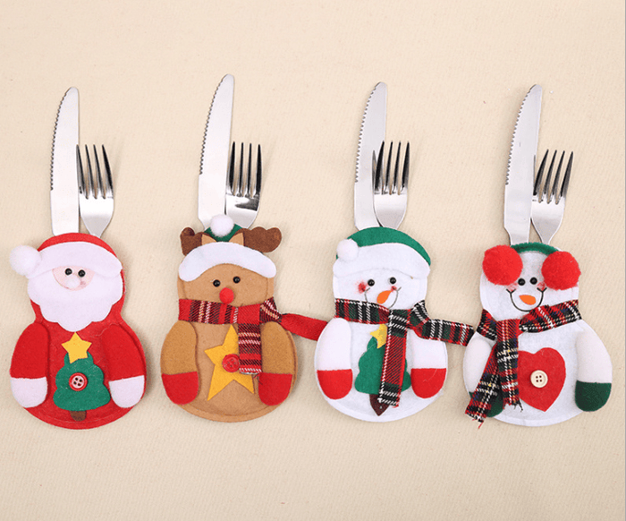 4piece/set Christmas Tableware Set Santa Claus Knife and Fork Set eprolo